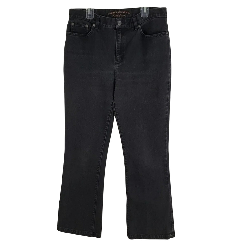 Lauren Jeans Ralph Lauren High Rise Boot Flare Black Wash Size 10